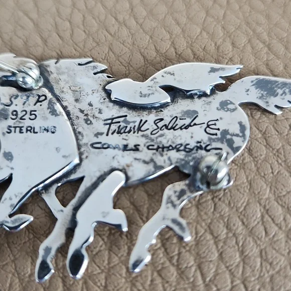 Fabulous Native American Navajo Sterling Horse Brooch By Frank Salcido 🐎♥️ - Picture 5 of 11
